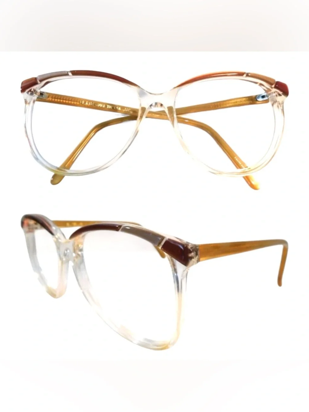 1980’s Oversized Cateye Frames in Brown/ Clear Eyeglasses‎ or Sunglasses, Unworn